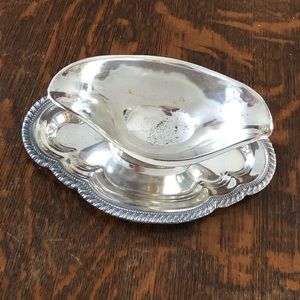 Silver plated gravy boat